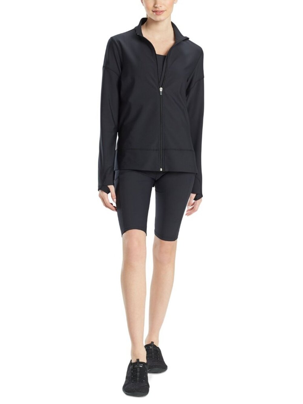 Josie Natori Womens Activewear Solstice Zip Jacket